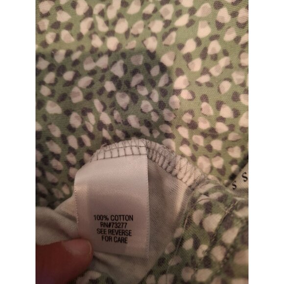 Croft and Barrow Long Sleeve Classic Tee Womens Medium Green White Pattern - Picture 7 of 9